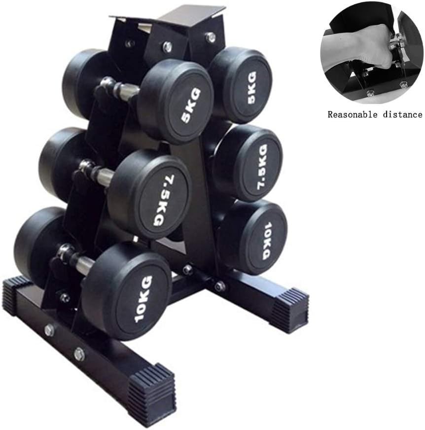 Dumbbell Racks Squat Bracket Dumbbell Storage Storage Bracket Gym Fixed Family Storage To Save Space (Color : Black, Size : Three pairs of shelves)