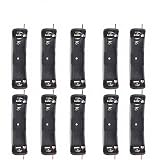 Sackorange 10 pcs 1 x 3.7V Battery Holder,18650 Battery Storage Case Plastic Box Holder Leads with 1 Slots for 6" Wire Leads (10 pcs 1x18650)