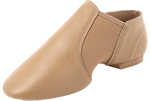 Prcfurdcge Jazz Shoes for Women Men PU Leather Unisex Slip-On Dance Shoes