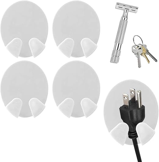 2 Adhesive Plug Holder Electrical Hanger Organizer Plugs Hooks Wall