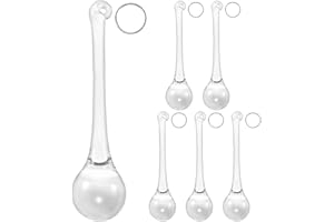 M METERXITY 6-Pack Crystal Raindrop Prisms, 78mm Replacement Chandelier Teardrop Icicle Drops Hanging Pendant for Lamp/Garden