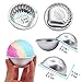 MelonBoat Metal Bath Bomb Molds Fizzies Set of 5, 2 Shell Shape, 4 Hemispheres (2-3/8