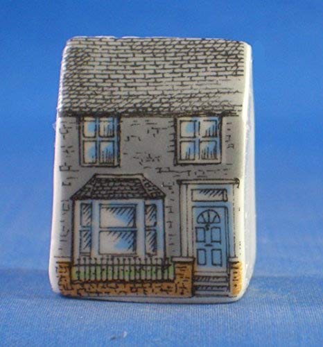 Porcelain China Collectable Thimble - Miniature House Shape - Terrace House