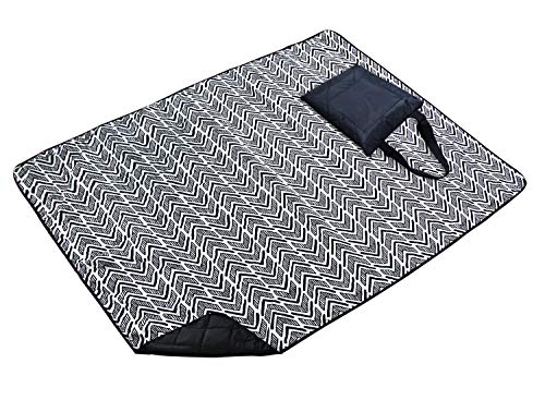 MARQUESS Picnic Blanket-Water & Sand Resistant Large Outdoor Handle Tote Mat for Spring Summer, Folding & Lightweight for Beach Camping Grass Playtime (Zigzag)