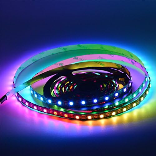 isharestrip 13.1ft 4m 240Pixels WS2812B Individual Addressable WS2811 Built-in 5050 RGB Digital Dream Color Flex LED Strip 60Pixels/m Black PCB Non-waterproof IP20 DC5V