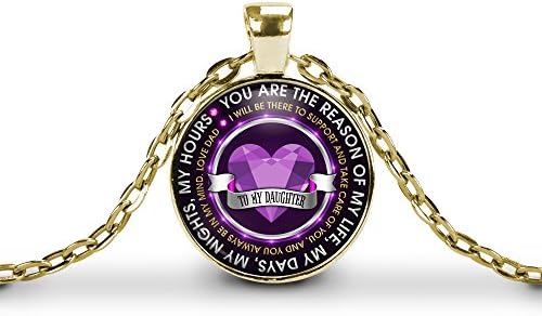 Transluz To My Daughter - From Dad - Phrase You Are The Reason Of My Life - Circular Heart Pendant Necklace