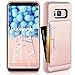 ZVE Wallet Case for Samsung Galaxy S8, 5.8 inch, Slim Leather Wallet Case with Credit Card Holder Slot Pocket Protective Functional Case Cover for Samsung Galaxy S8, 5.8 inch 2017 - Rose Gold
