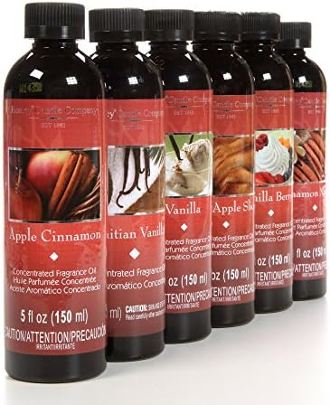 Aromatherapy Hosley Assorted Bakery Scented Warming Oils, 5 oz ea.; Apple Cinnamon, Tahitian Vanilla, Vanilla, Baked Apple Slices, Cinnamon Nutmeg &amp; Vanilla Berry Ideal GIFT for Spa, Bathroom O9