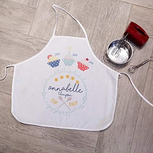 NOT JUST A PRINT Personalised Childrens Kids Star Baker Cupcake Themed Apron