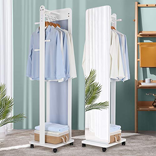 OUTDOOR DOIT Full Length Dressing Mirror with Clothes Valet Stand