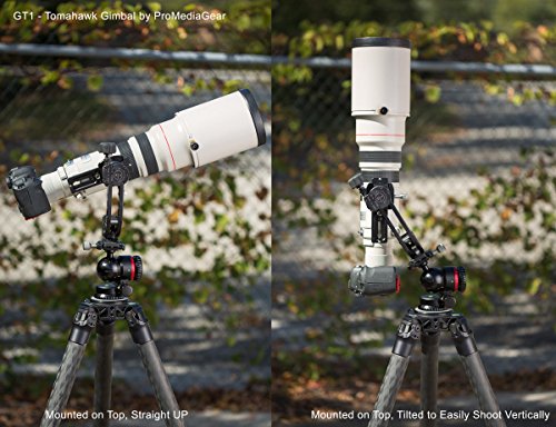 GT1 ProMediaGear Tomahawk Sidekick Gimbal Head Professional Heady Duty for Tripods or Monopods Arca-Swiss type base Quick Release - Thumbnail 4