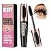 2 Pack Mascara Black Volume and Length, Natural Waterproof Smudge-Proof 4D Silk Fiber Lash Mascara Long-Lasting, Adds Length, Depth & Glamour Effortlessly