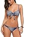 Avidlove Bikini Swimsuit for Women Push Up Striped Print Tie Side Bathing Suits S-XXL
