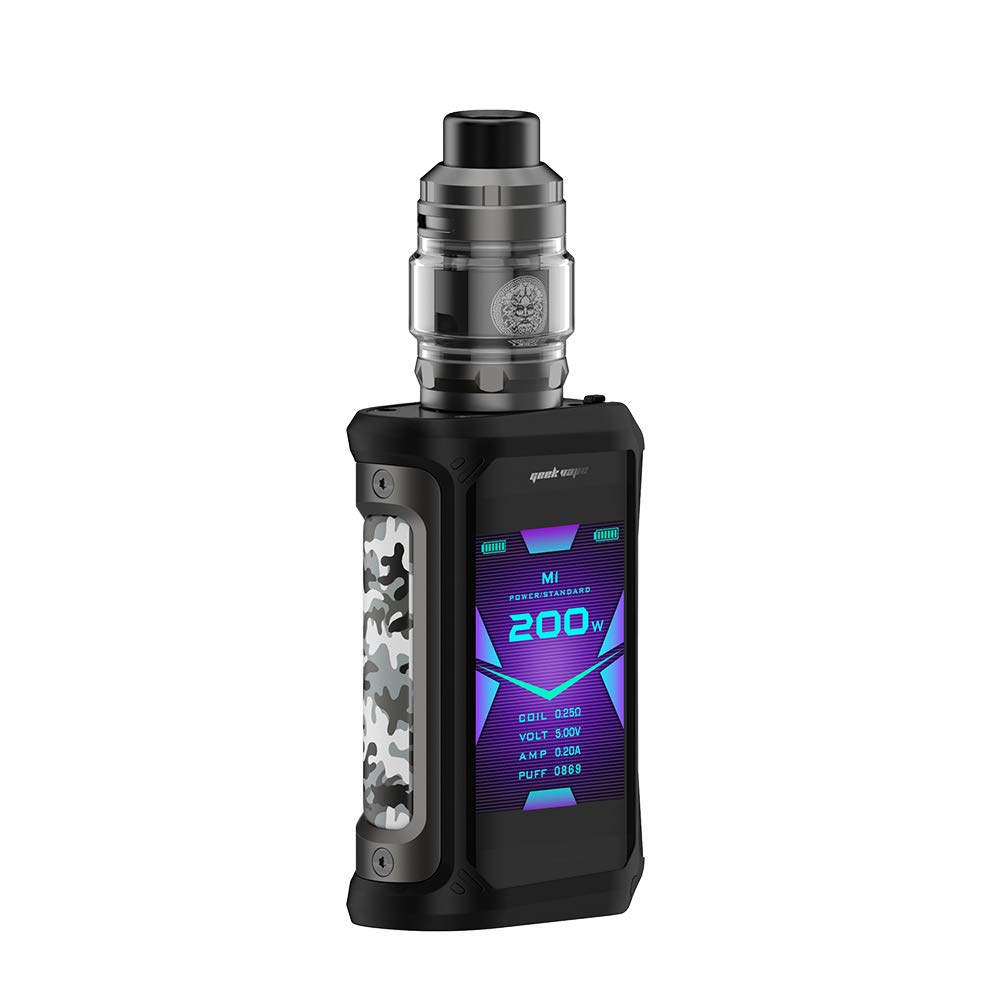 Electric Cigarettes, Geekvape Aegis X 200W TC Kit with Zeus Tank 2ml, Powered by Dual 18650 Cells, No Battery, No Nicotine (Gunmetal & Cam)