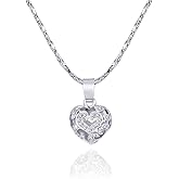 welbijoux Heart Necklace for Women Rhinestone Silver Collar Choker Necklace Statement Pendant Chic Jewelry with Gifts Box