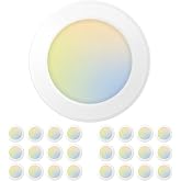 Amico 24 Pack 5/6 Inch LED Disk Lights, Dimmable Flush Mount Ceiling Disc | 2700K/3000K/4000K/5000K/6000K Selectable, 12W Eqv 110W, 1050LM, Low Profile Surface Mount / Recessed Can Lighting, ETL&amp;FCC