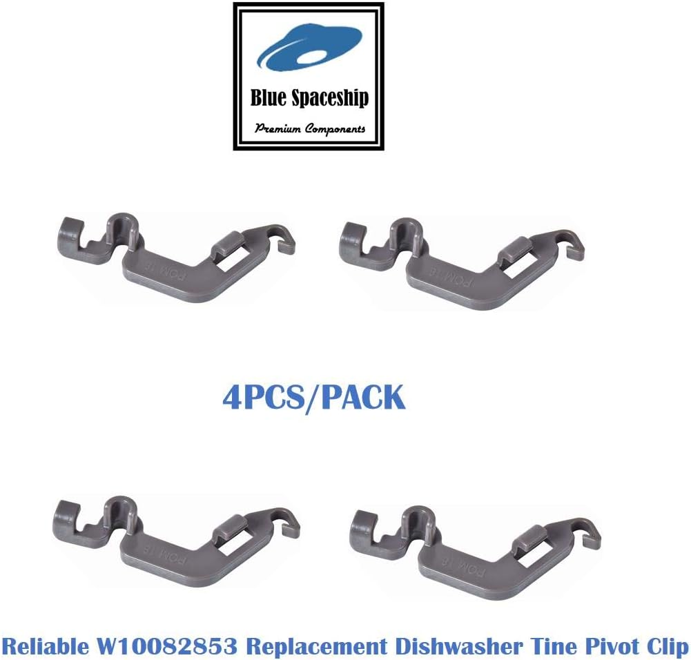 4PCS/PACK Reliable W10082853 Dishwasher Tine Pivot Clip. Replacement Part Fits for Whirlpool Kenmore Kitchenaid Dishwasher and Replaces W10082853 1446946, AH1734891, EA1734891, PS1734891, LP13747