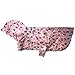 RC Pet Products Packable Dog Rain Poncho, Pitter Patter Pink, Large