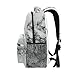 ZZKKO Black and White Marble Art Boys Girls School Computer Backpacks Book Bag Travel Hiking Camping Daypack