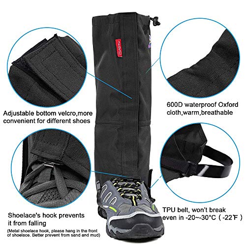 Hiking Gaiters Waterproof Breathable Leg Snow Gaiters for Women Men Walking Climbing Hunting Mountaineering Snowshoeing - Thumbnail 3
