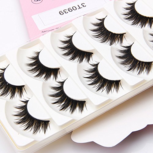 cici store 5 Pairs Handmade Natural Soft Fashion Long Thick Eyelashes Makeup False Eye Lashes - Thumbnail 4
