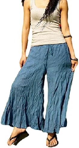 Oversize Palazzo Trousers Slacks Wide Leg Harem Pants Yoga Boho Baggy Gypsy Hippie Blue