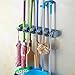 LingStar Mop and Broom Holder Organizer Wall Mounted Hanger with 5 Ball Slots and 6 Hooks, Key Rack Towel Hooks