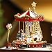 Flever Dollhouse Miniature DIY House Kit Creative Room with Furniture and Cover for Romantic Valentine's Gift(Carousel Garden-Edition of Happy)