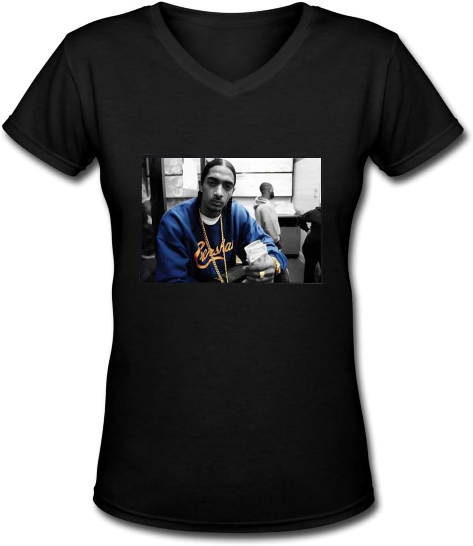 FGJGHK Nipsey Hussle Hip Hop Fashion Women's Cool V-Neck T-Shirt