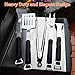 Flamen 5-Piece Heavy Duty Stainless Steel BBQ Grill Tools Set with Non-Slip Handles Best Grilling Utensils Includes Spatula Barbecue Fork Tongs Premium Barbecue Grilling Accessories