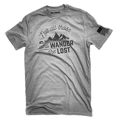 Not All who Wander are Lost Off-Road 4x4 Jeep Shirt t-Shirt ash Gray Made in USA. (X-Large)