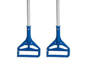 Commercial Heavy-Duty Mop Handle, Industrial-Grade Replacement Part, Clamp-on Design, Universal Fit, Blue-2pc (Blue)