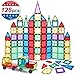 NEOPUZZLE Magnet Building Tiles 120 Pcs Magnetic Building Tiles ,3D Magnet Blocks Set with 2 Wheels, Magnetic Toys for Kids Children Toddlers