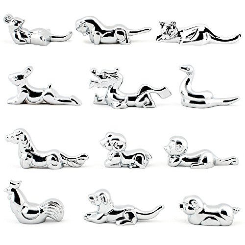 Click Here to See More Images YOY Twelve Chinese Zodiac Signs Stainless Steel Chopsticks Rest or Dinner Spoon Stand Fork and Knife Holder Set of 12