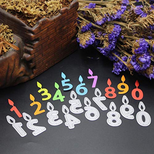 Cutting Dies Christmas, Number Birthday Candle Metal Cutting Dies Card Making Scrapbooking Stencils Album Paper Card Craft Embossing DIY Decorative Background