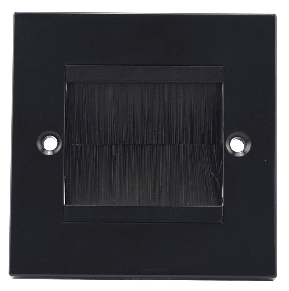 PRO SIGNAL PSG3273 1 Gang Faceplate, Black Plate/Black Brush