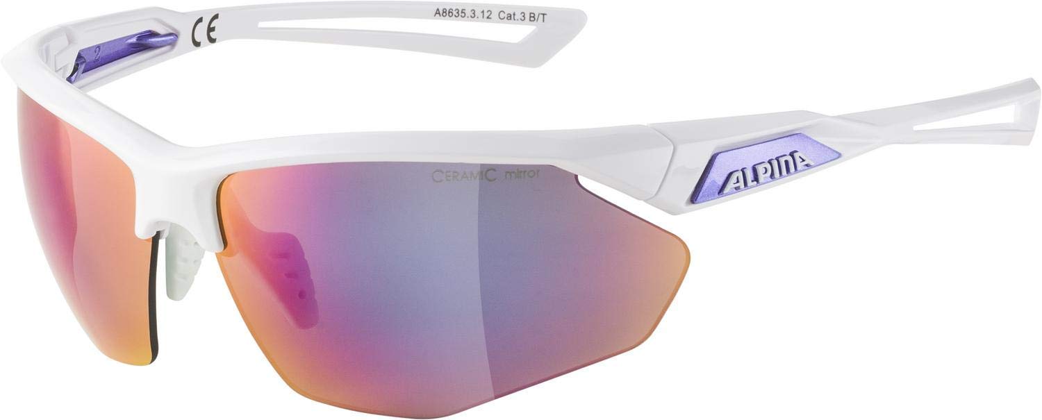 ALPINA Unisex - Adult, NYLOS HR sports glasses, white-purple gloss, One Size