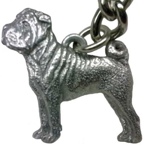 Chinese Shar Pei George Harris Pewter Keychain