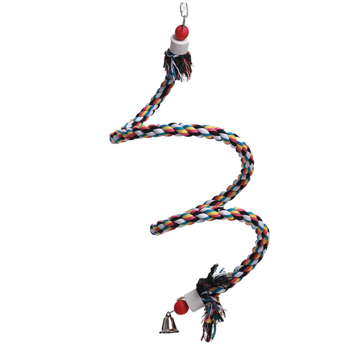 Boing - Boing - Cotton Spiral Parrot Toy & Parrot Perch Swing - Large