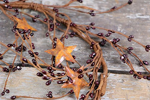 Pip & 3-D Rusty Star Garland, 40" - Burgundy - Thumbnail 2