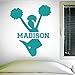 Custom Cheerleading Wall Decal, 0057, Personalized Cheerleader Wall Decal, Cheerleading Theme Wall Decal, Girls Room Vinyl Lettering