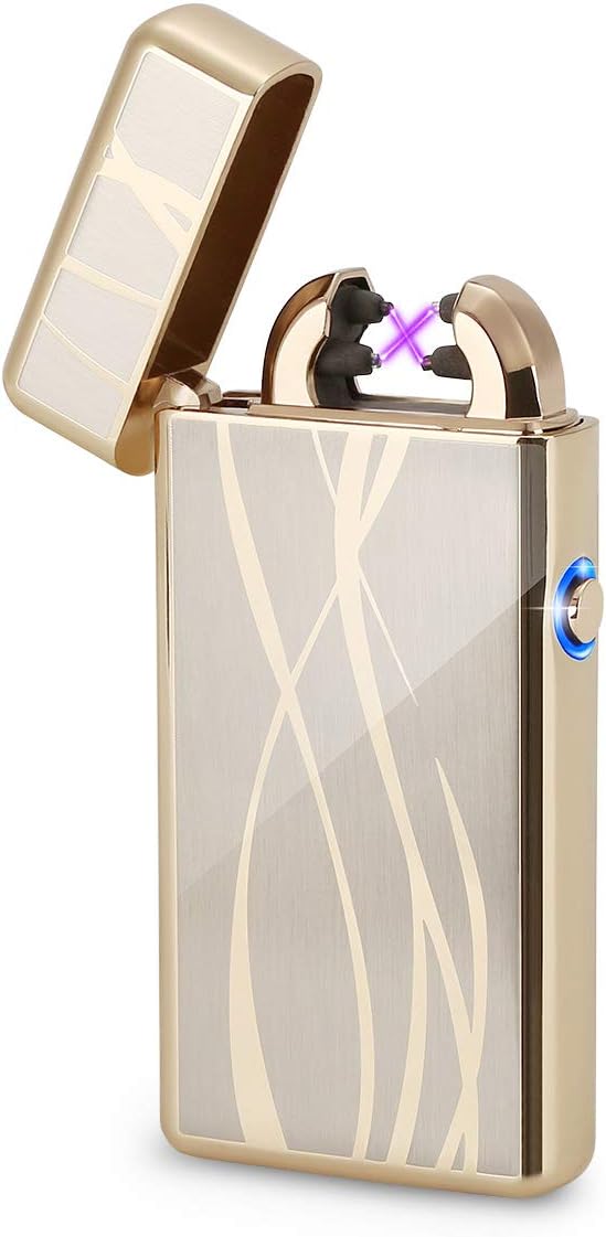 Kivors Rechargeable Windproof Arc Lighter Flameless Electronic Plasma Double Arc Lighter