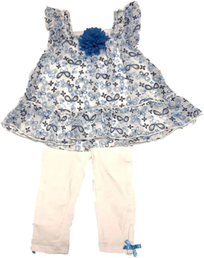 off white blue leggings set