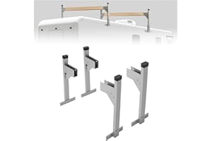 KUAFU Roof Ladder Rack Compatible with Most Enclosed Trailers Cargo Vans Adjustable Roof Ladder Rack Bracket Aluminium Powder