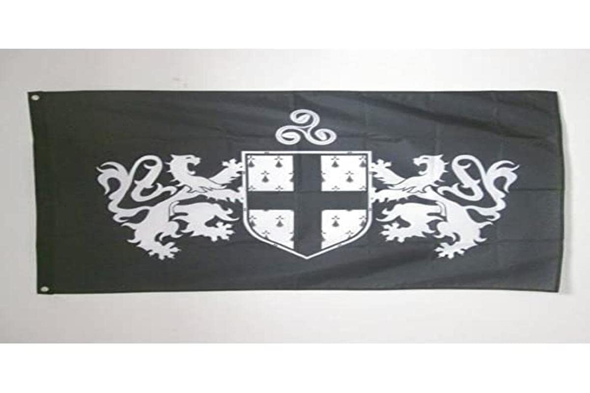 AZ FLAG - Shield Of Brittany Flag - 3x5 Ft - 100D Polyester Bretagne Coat Of Arms Banner with Two Metal Grommets - Fade Resistant - Vivid Colors - 3' x 5' Feet - 150x90 Cm