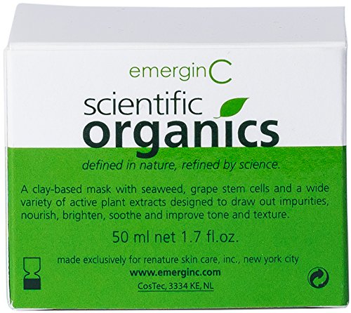 emerginC Scientific Organics - Phytocell Detox Mask, French Green Clay, 50ml / 1.76oz