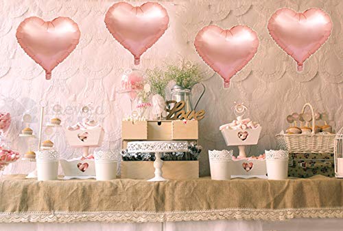 Decorations Kit Party Supplies - Sweet Gold Pink White Love and Heart Balloons Heart Banner Decoration Photo Background for Anniversary Wedding Birthday Baby Shower Celebrations and Party Supplies - Thumbnail 6