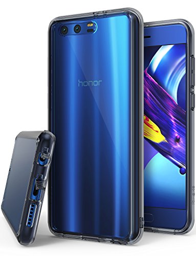 Ringke [Fusion] Compatible with Huawei Honor 9 Crystal Clear PC Back TPU Bumper [Drop Protection, Shock Absorption Technology] Raised Bezels Protective Cover Honor 9 Case - Smoke Black