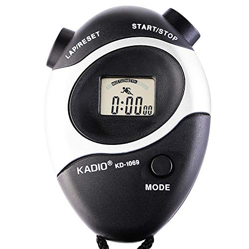 Pgzsy 6 Pack Black Multi-Function Electronic Digital Sport Stopwatch Timer, Large Display with Date Time and Alarm Function,Suitable for Sports Coaches Fitness Coaches and Referees