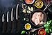 HULLR 6 Piece Black Ceramic Blade Kitchen Knife Set with Acrylic Stand - Mirror Finish
